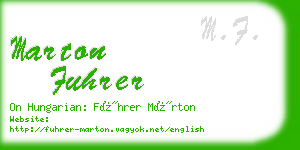 marton fuhrer business card